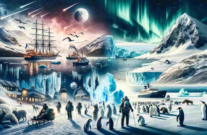 Výpravy do polárních oblastí Severní versus jižní pól